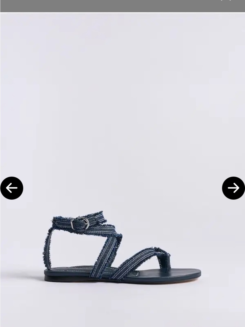 Marion Parke Navy Frayed Denim Strappy Sandals